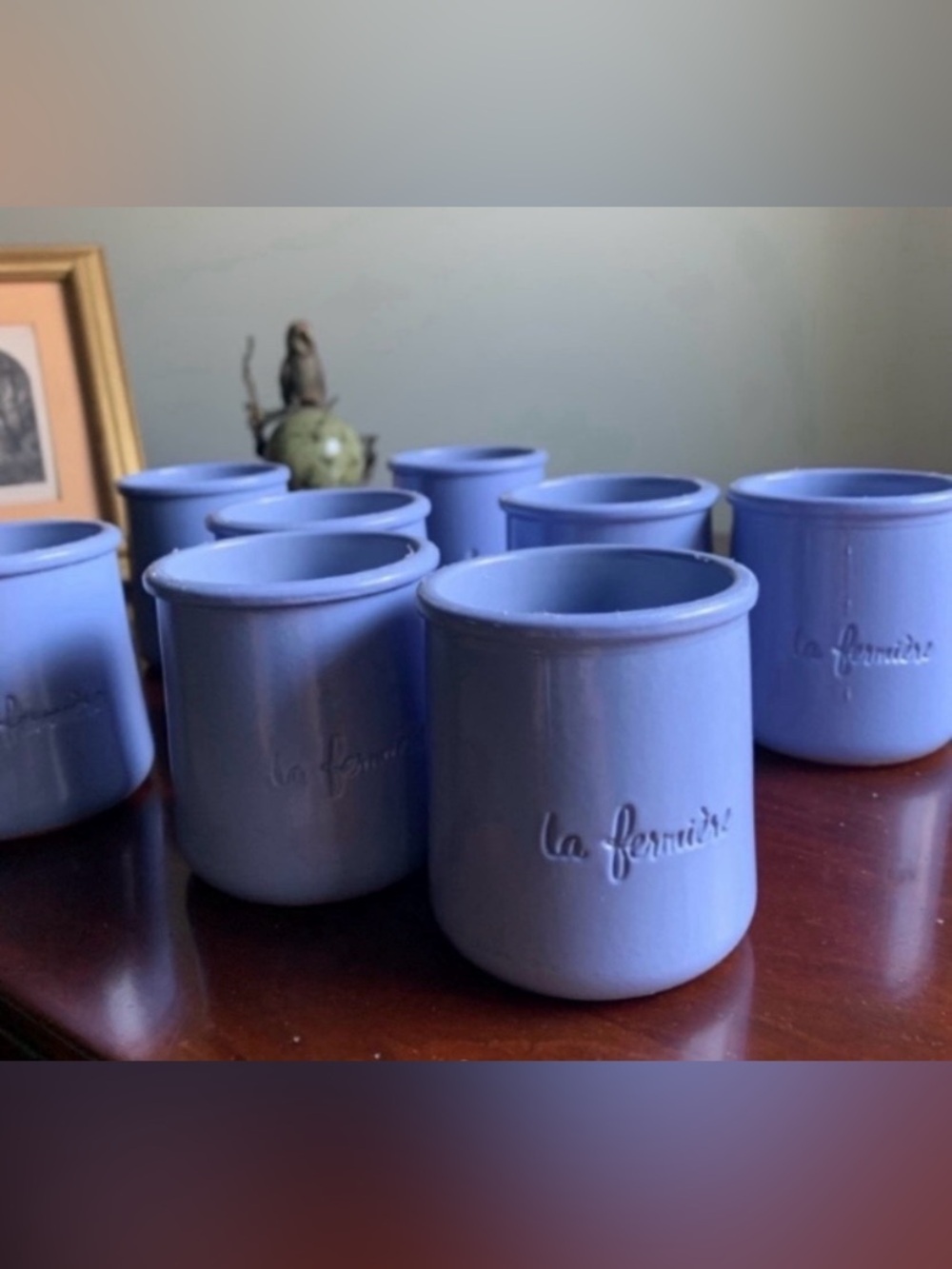 Set of 8 La Fermiere Glazed Terra Cotta Mini Pots